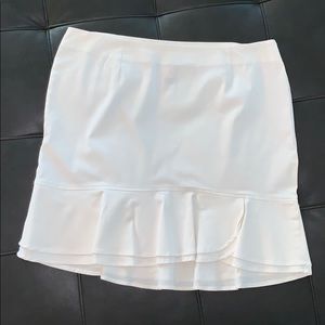 Madison Michelle White Ruffle Mini Skirt